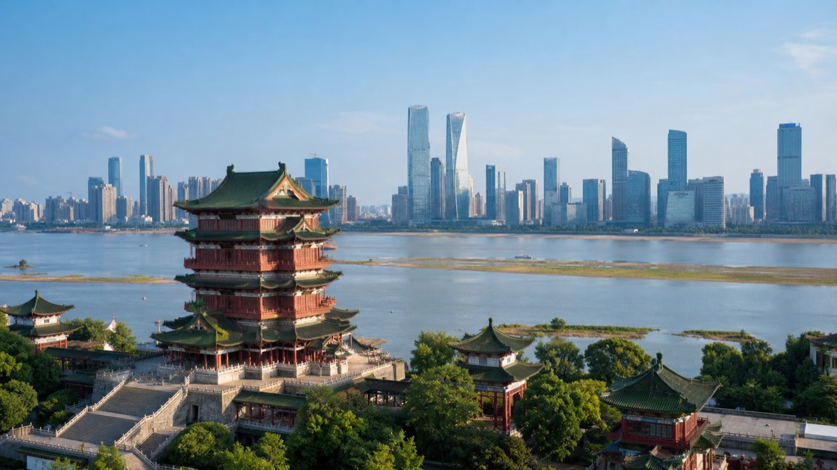 Vue urbaine et quartier d'affaires de Nanchang