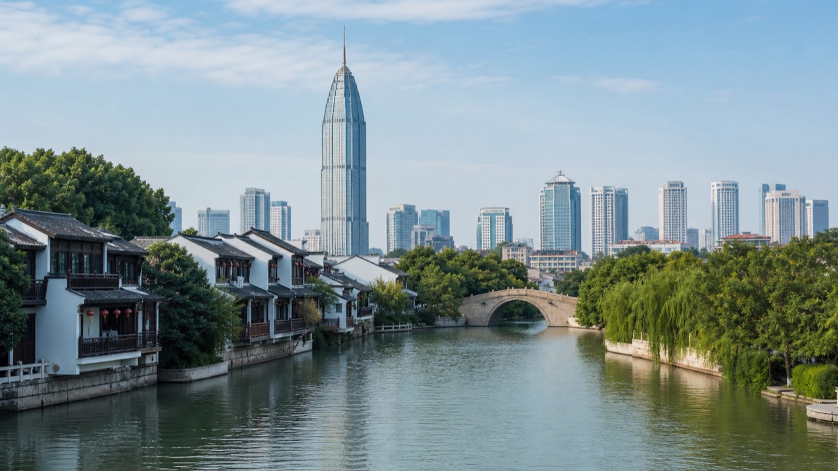 Skyline et repères urbains de Wuxi, Chine
