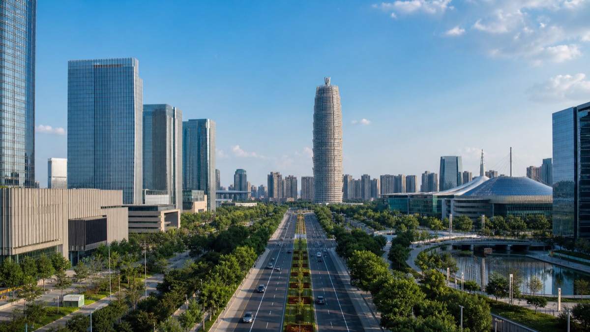 Zhengzhou, China skyline and business-travel landmarks